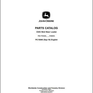 John Deere Skid Steer Loader 332G Parts Catalog PC15046 (1)