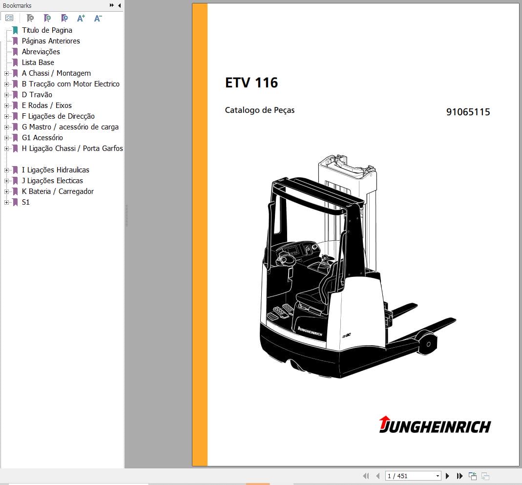 Jungheinrich Forklift ETV 116 Parts Catalog 91065115 PT (1)