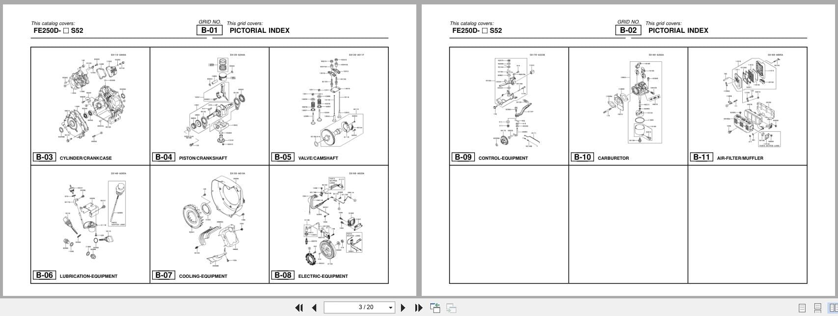 Kawasaki Engine FE250D AS52 Parts Catalog 99907 2386 01 (2)