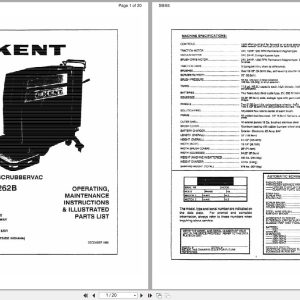 Kent Scrubber KA 262B Operating Maintenance Parts 083213 (1)
