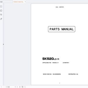 Kobelco Crawler Excavator SK520LC 11 Parts Manual S3LS00068ZE04 (1)