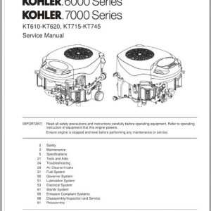 Kohler Engine KT610 KT620 KT715 KT745 Service Manual 3269003 (1)