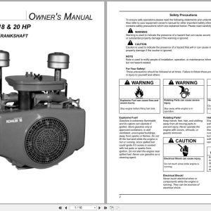 Kohler Engine Magnum 18 20 HP Horizontal Crankshaft Owners Manual 5259002 2004 (1)