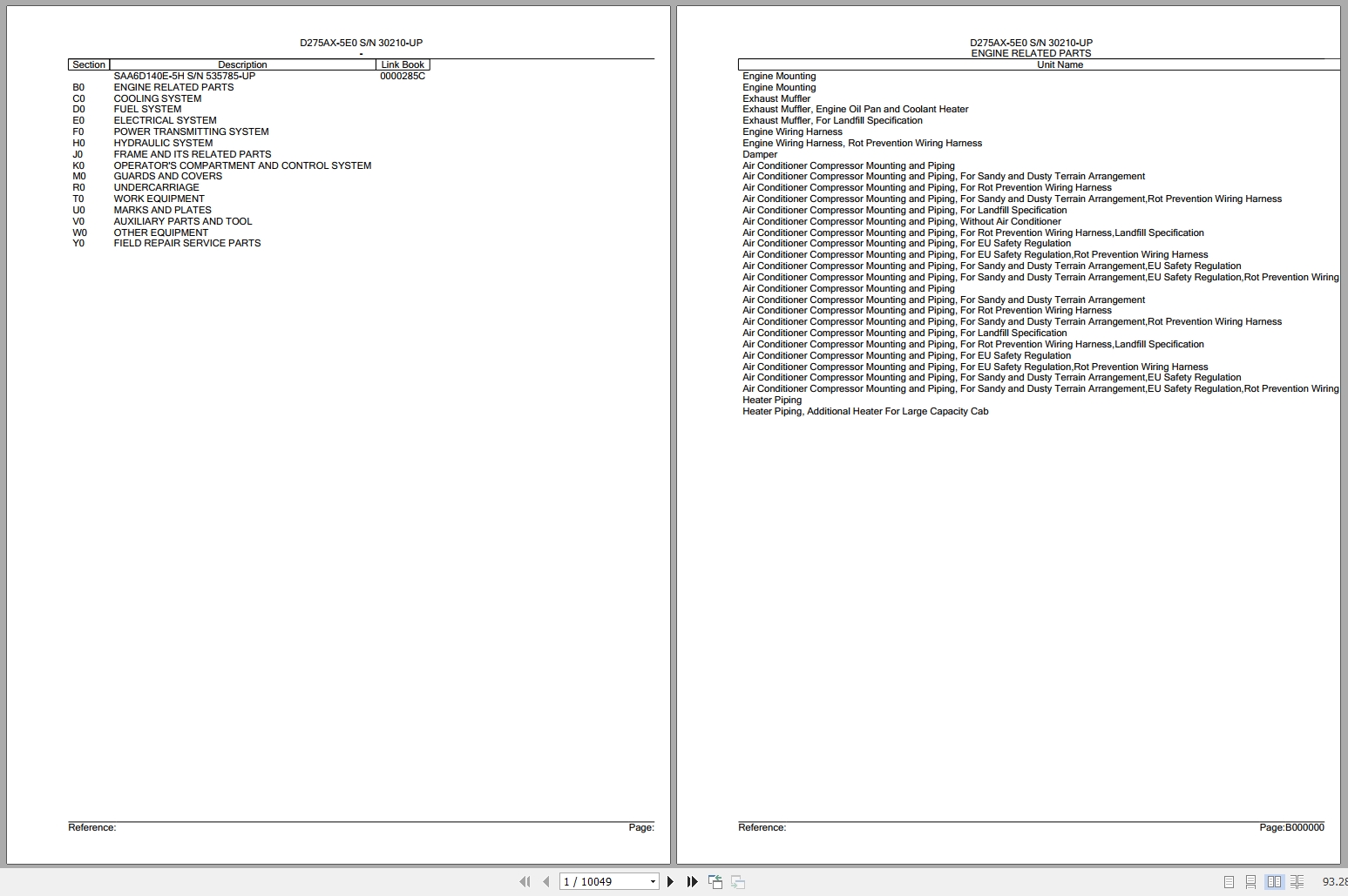 Komatsu Bulldozers D275AX 5E0 30210 UP Parts Catalog (1)