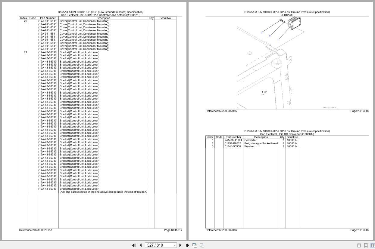 Komatsu Dozer D155AX 8 100001 UP LGP Low Ground Pressure Parts Manual (3)