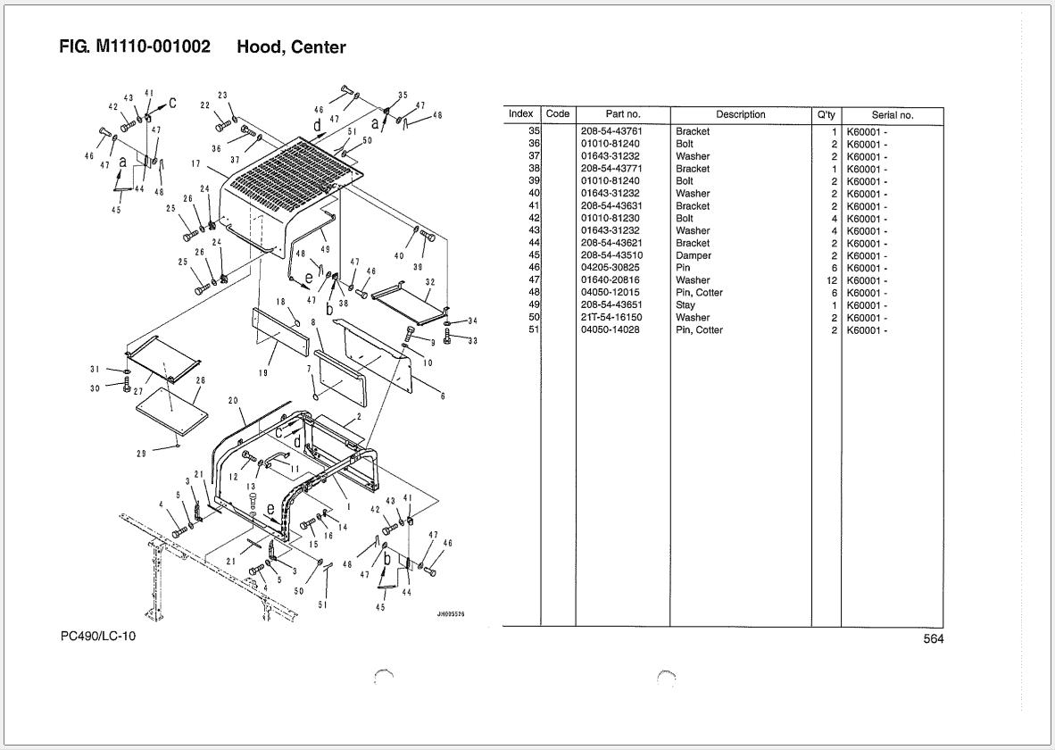 Komatsu Excavator PC490 10 PC490LC 10 Parts Book UEPB014705 (2)