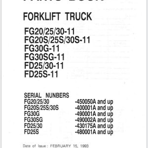 Komatsu Forklift FG 20.25.30 11 Parts Book (1)