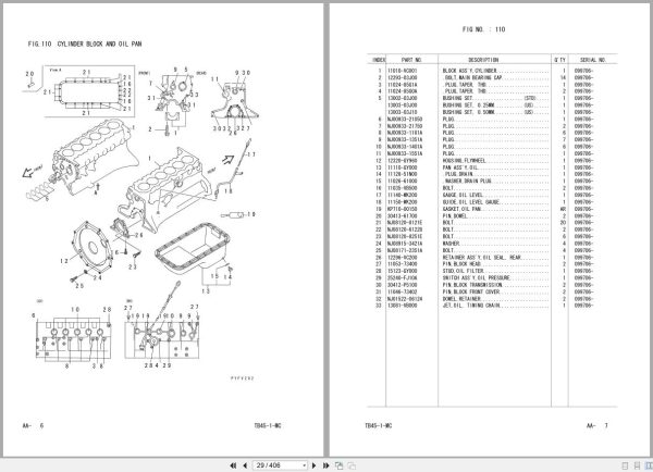 Komatsu Forklift Truck FG40Z 10 To FD50AY 10 Engine Parts Book PEC10E2 01 (2)