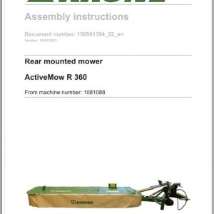 Krone Rear Mounted Mower ActiveMow R 360 Assembly Instructions 150001394 02 EN (1)