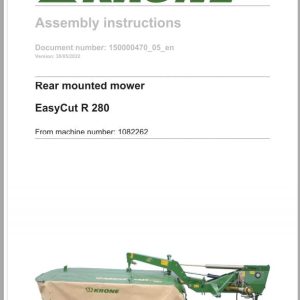 Krone Rear Mounted Mower EasyCut R 280 Assembly Instructions 150000470 05 EN (1)