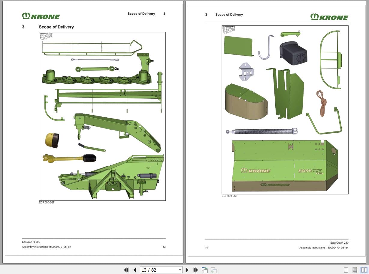 Krone Rear Mounted Mower EasyCut R 280 Assembly Instructions 150000470 05 EN (2)
