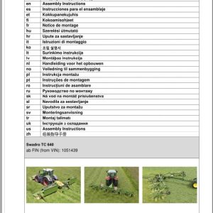 Krone Rotary Rakes Swadro TC 640 Assembly Instructions (1)