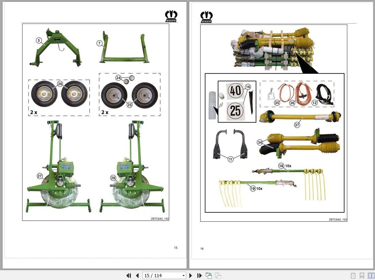 Krone Rotary Rakes Swadro TC 640 Assembly Instructions (2)