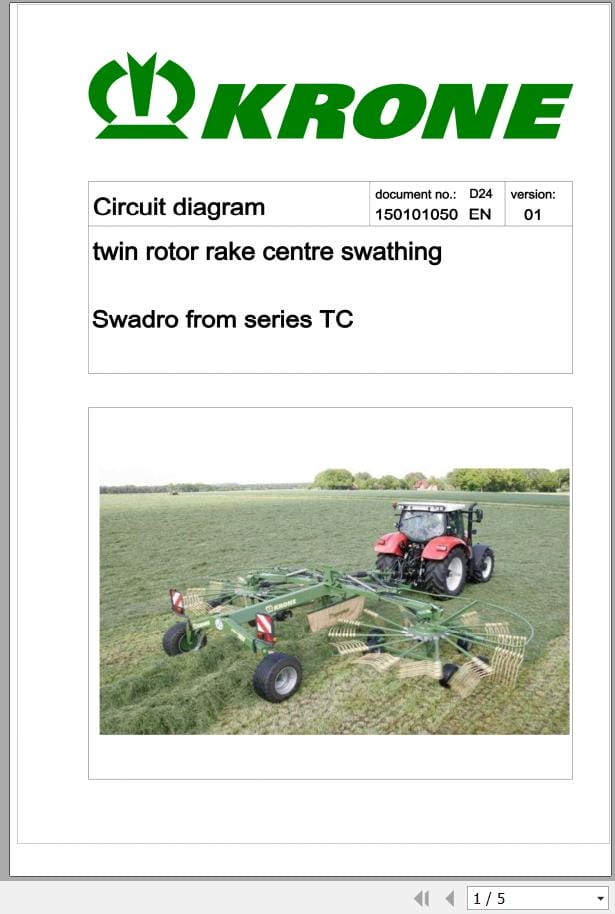 Krone Rotor Rake Swadro TC Series Electric Circuit Diagram (1)