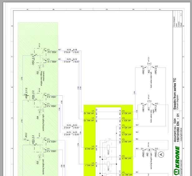 Krone Rotor Rake Swadro TC Series Electric Circuit Diagram (2)