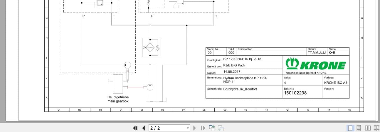 Krone Square Baler BP 1290 HDP Hydaulic Diagram (2)