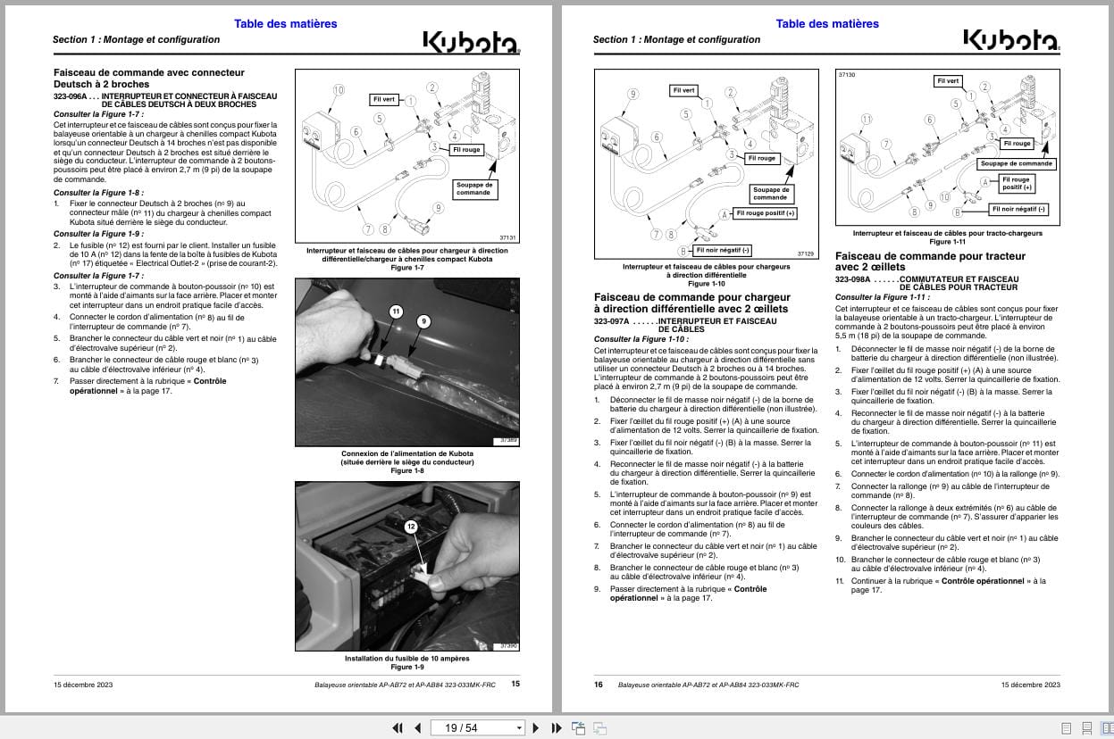 Kubota Angle Brooms AP AB72 AP AB84 Operator Manual 323 033MK FRC FR (2)