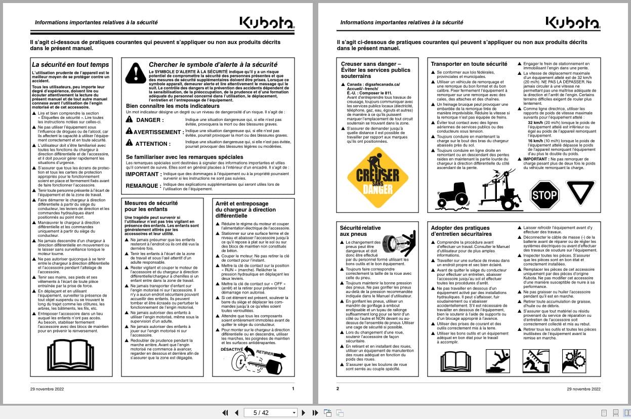 Kubota Auger For Compact Loader AP CSA10 Operator Manual 317 407MK FRC FR (2)