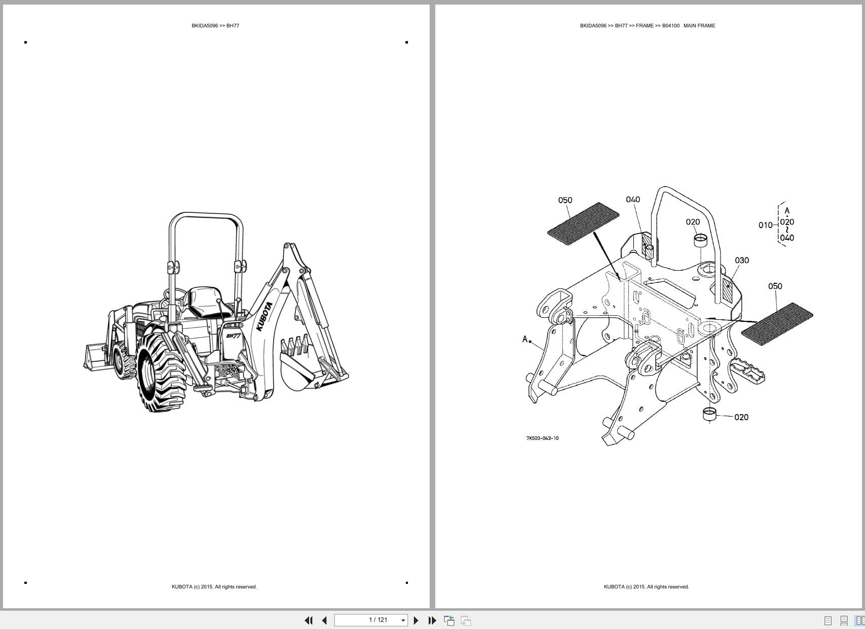 Kubota Backhoe BH77 Australia Parts Catalog (1)