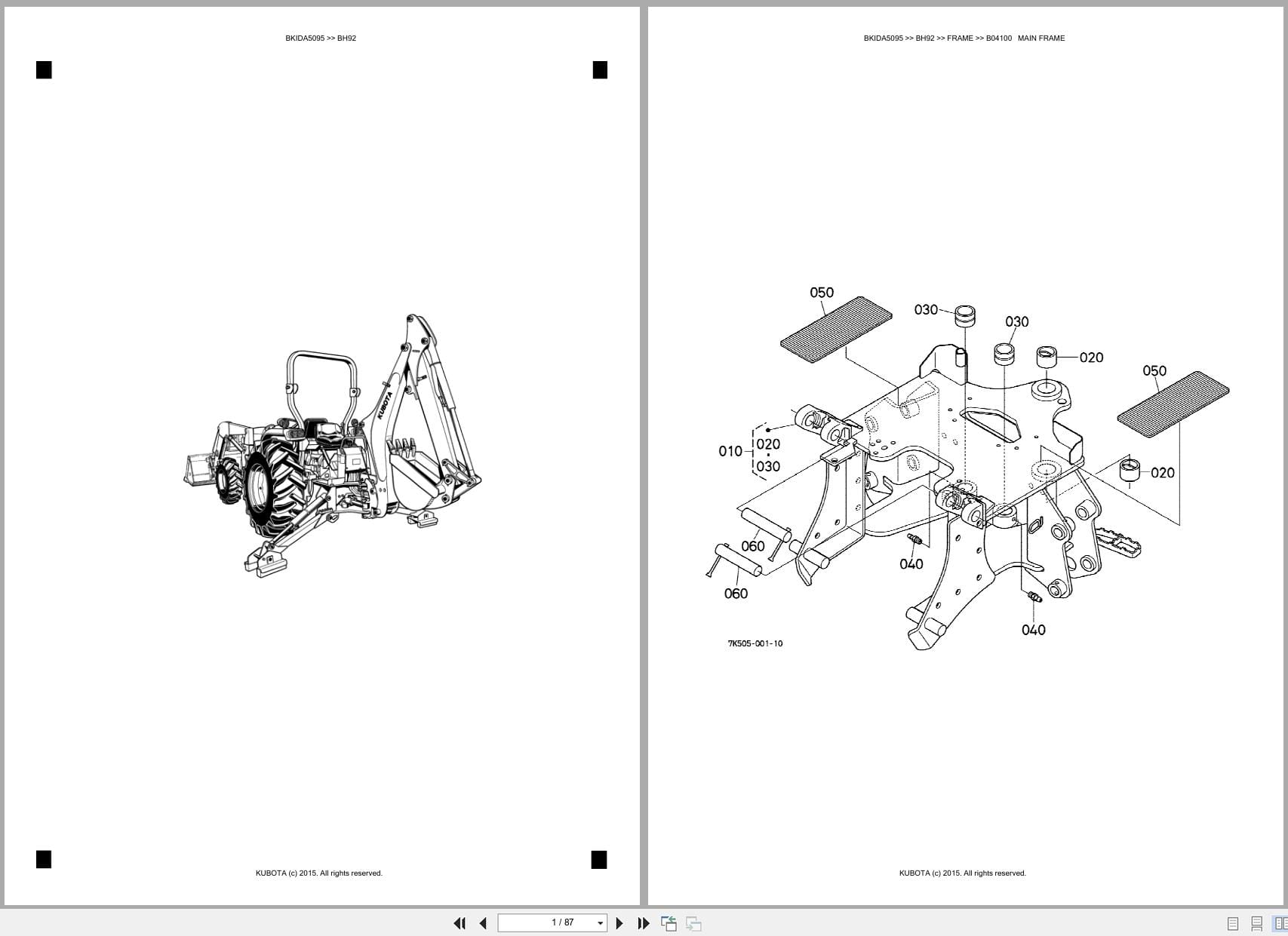 Kubota Backhoe BH92 Australia Parts Catalog (1)