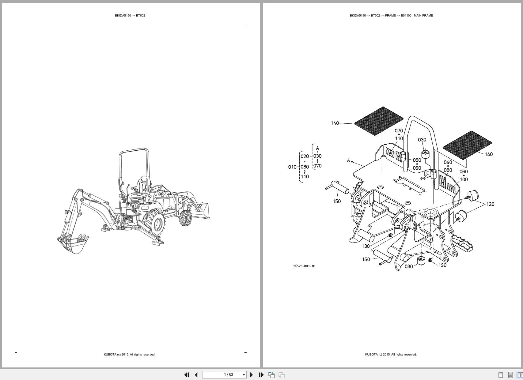Kubota Backhoe BT602 Australia Parts Catalog (1)