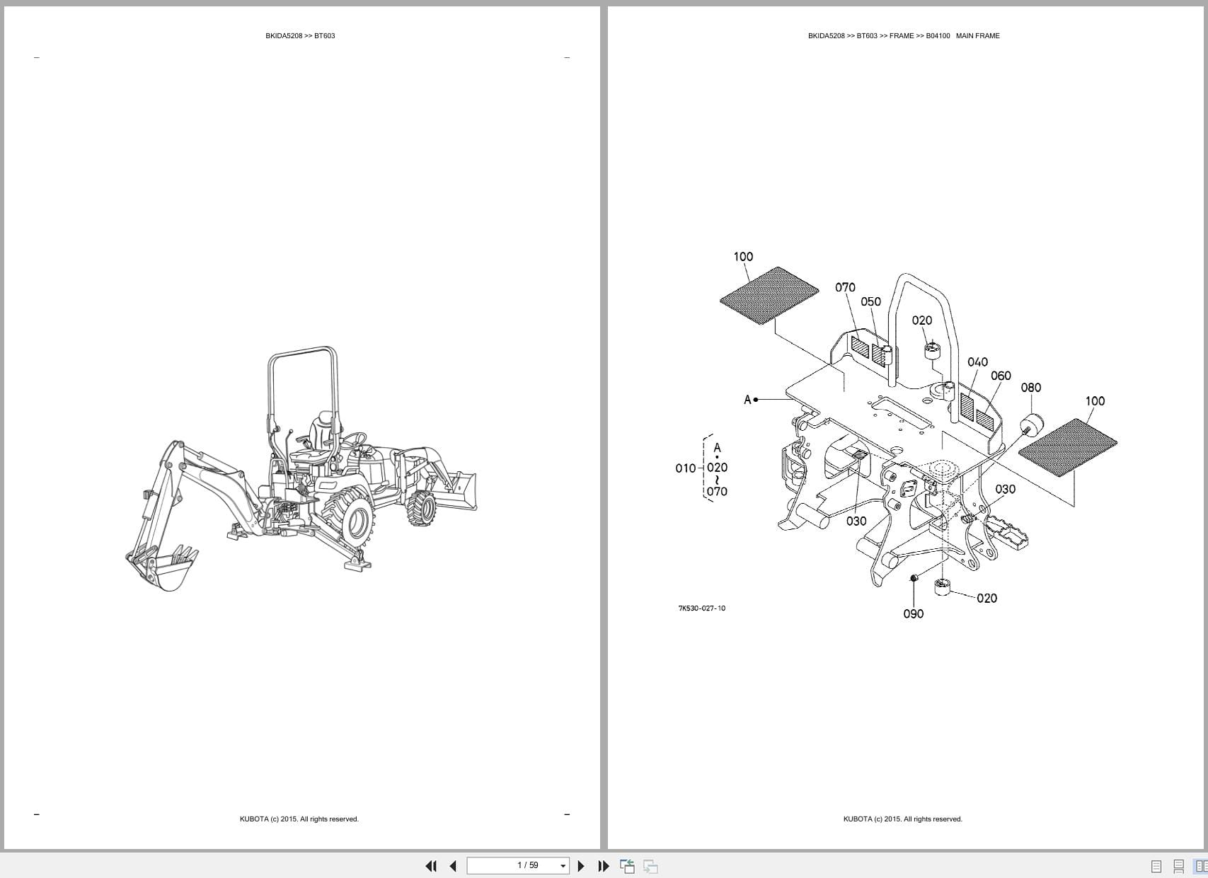 Kubota Backhoe BT603 Australia Parts Catalog (1)