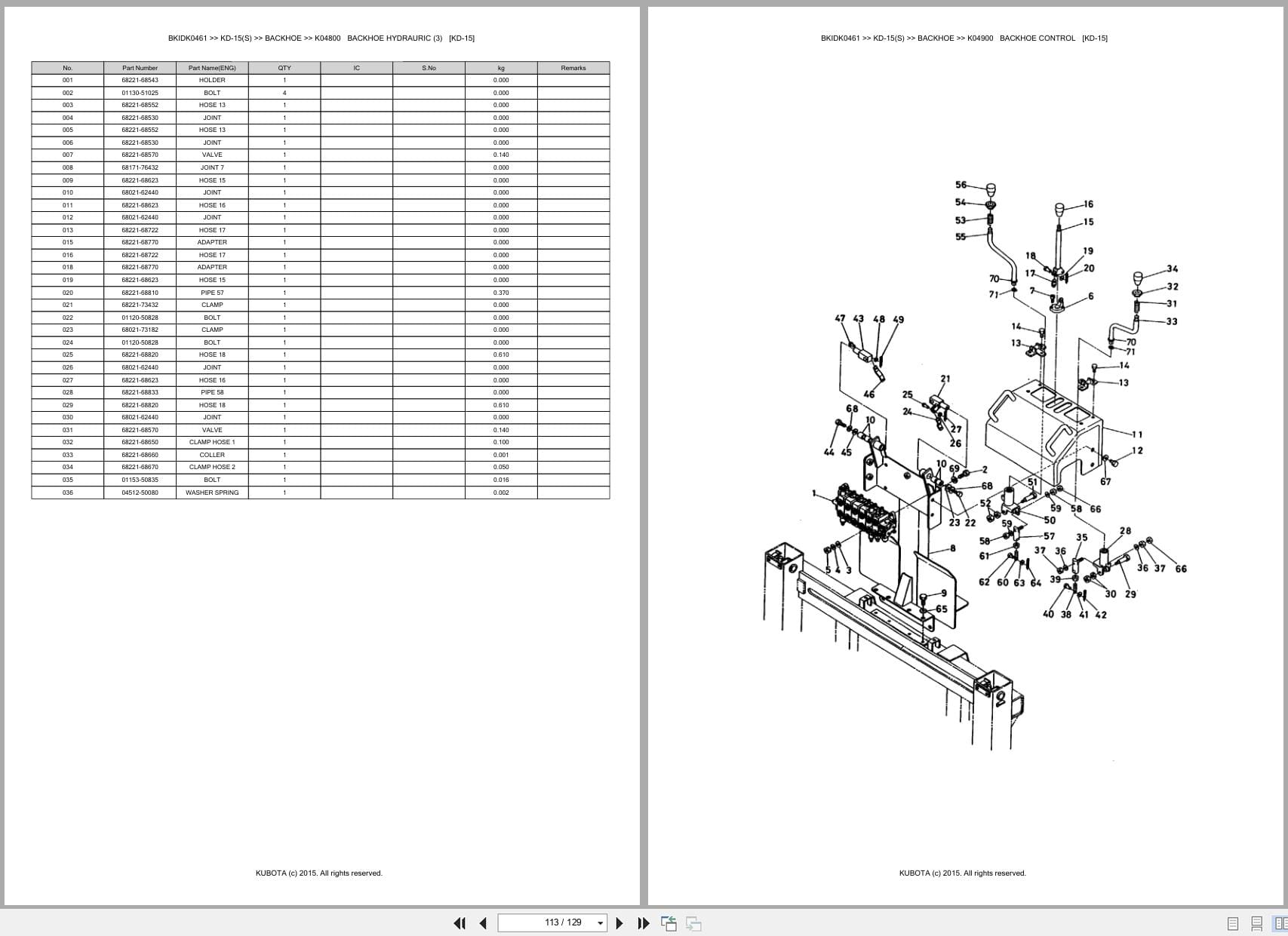 Kubota Backhoe Loader KD 15 KD 15S Australia Parts Catalog (2)