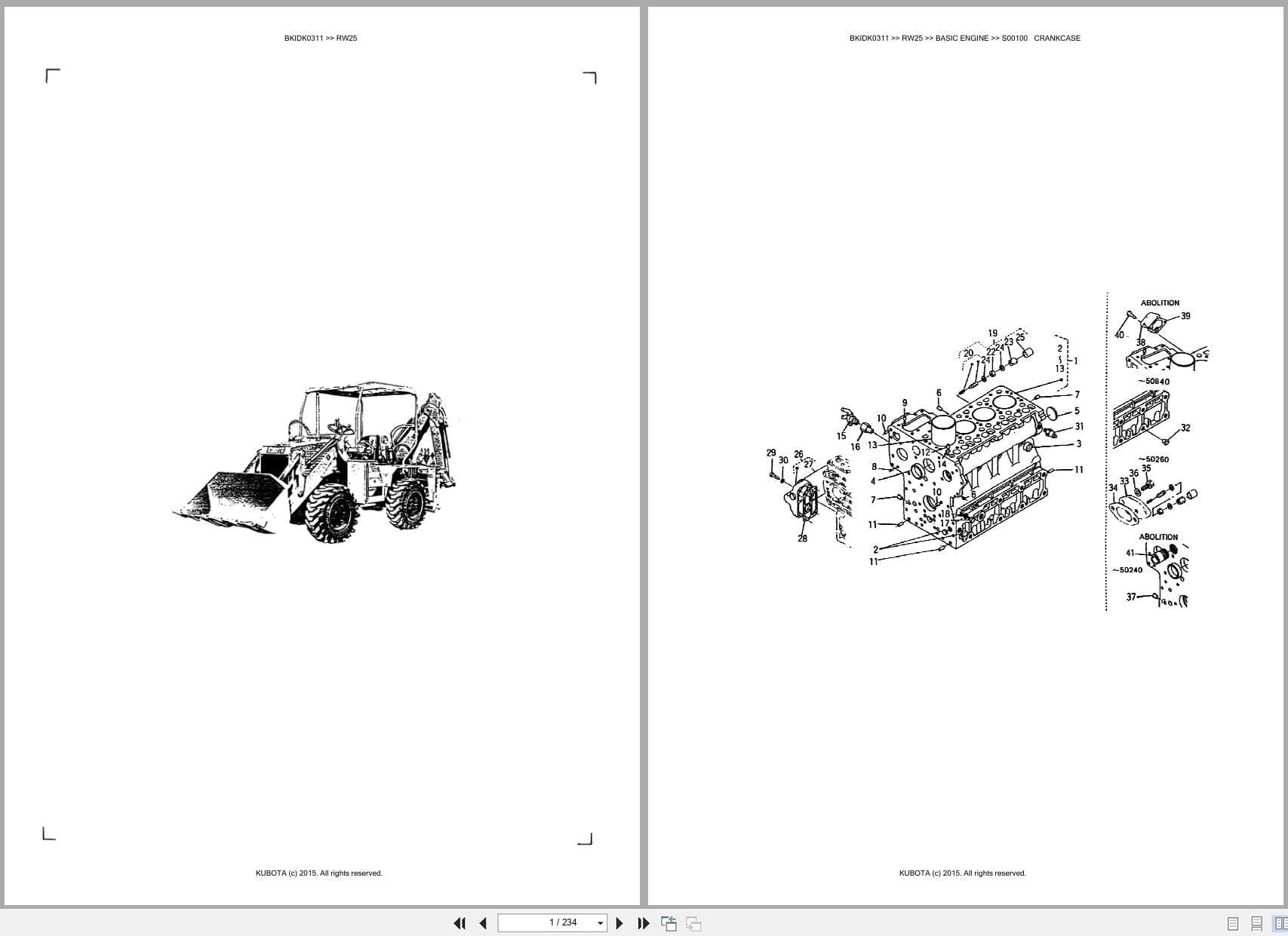 Kubota Backhoe Loader RW25 Australia Parts Catalog (1)