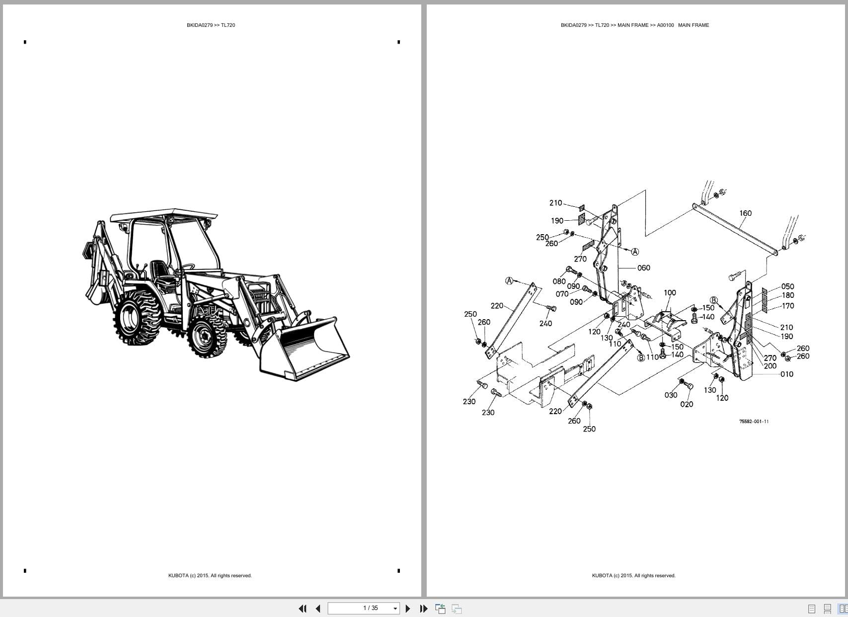 Kubota Backhoe Loader TL720 Australia Parts Catalog (1)