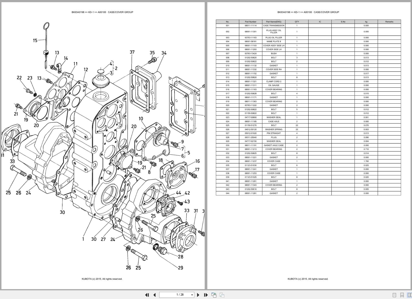 Kubota Bulldozer KD 1 Spare Australia Parts Catalog (1)