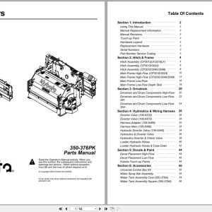Kubota Cold Planer AP CP30 Series Parts Manual 350 376PK (1)