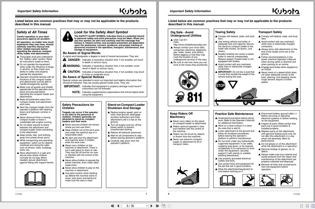 Kubota Compact Claw Grapple AP CGC1040 Operation Manual 380 402MK (2)