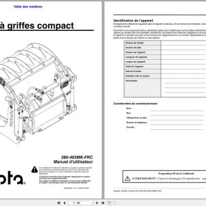 Kubota Compact Claw Grapple AP CGC1040 Operator Manual 380 402MK FRC FR (1)