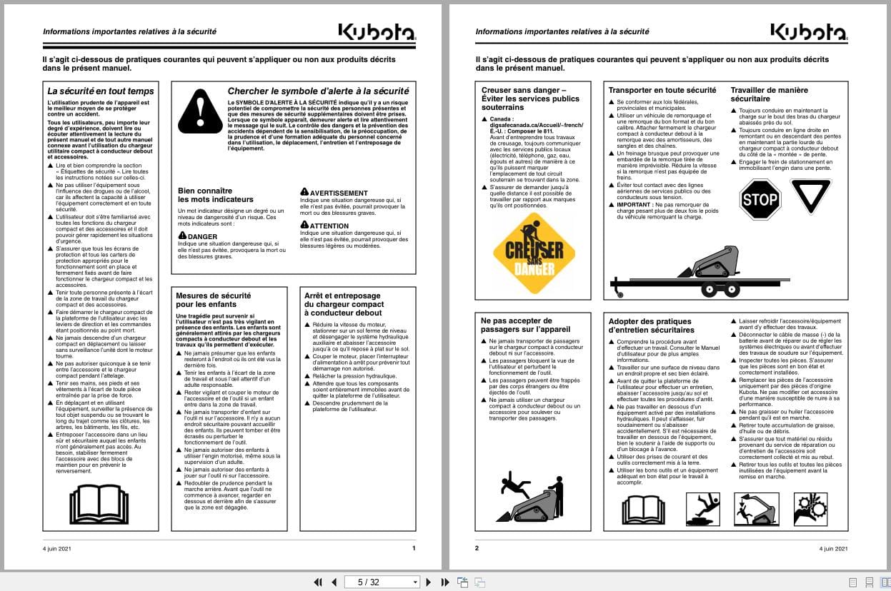 Kubota Compact High Capacity Buckets AP CL148H HC HT Operator Manual 381 295MK FRC FR (2)