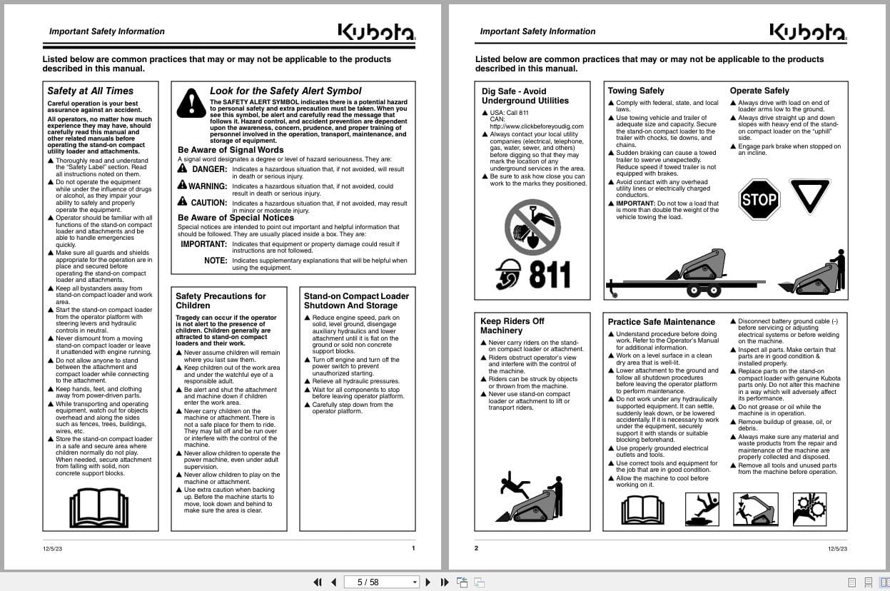 Kubota Compact Trencher AP CTR1030 AP CTR1036 AP CTR1048 Operation Manual 350 418MK (2)