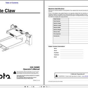 Kubota Concrete Claw AP CC30 Operation Manual 328 160MK (1)