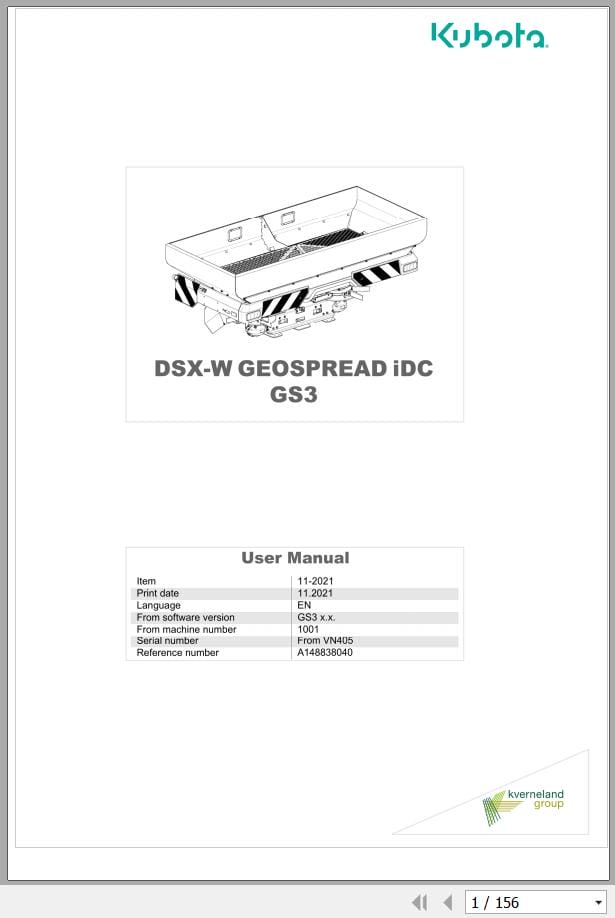 Kubota DSX W GEOSPREAD iDC GS3 User Manual A148838040 (1)