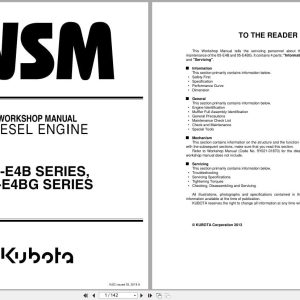 Kubota Engine 05 E4B 05 E4BG Series Workshop Manual 9Y111 07843 2019 (1)