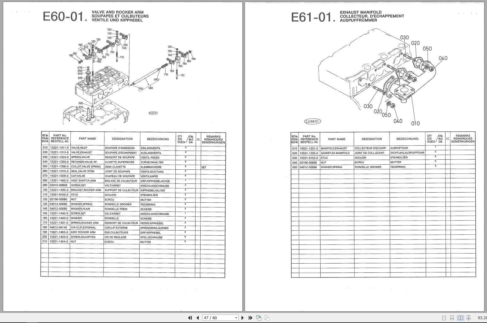 Kubota Engine D1402 Illustrated Parts List (3)