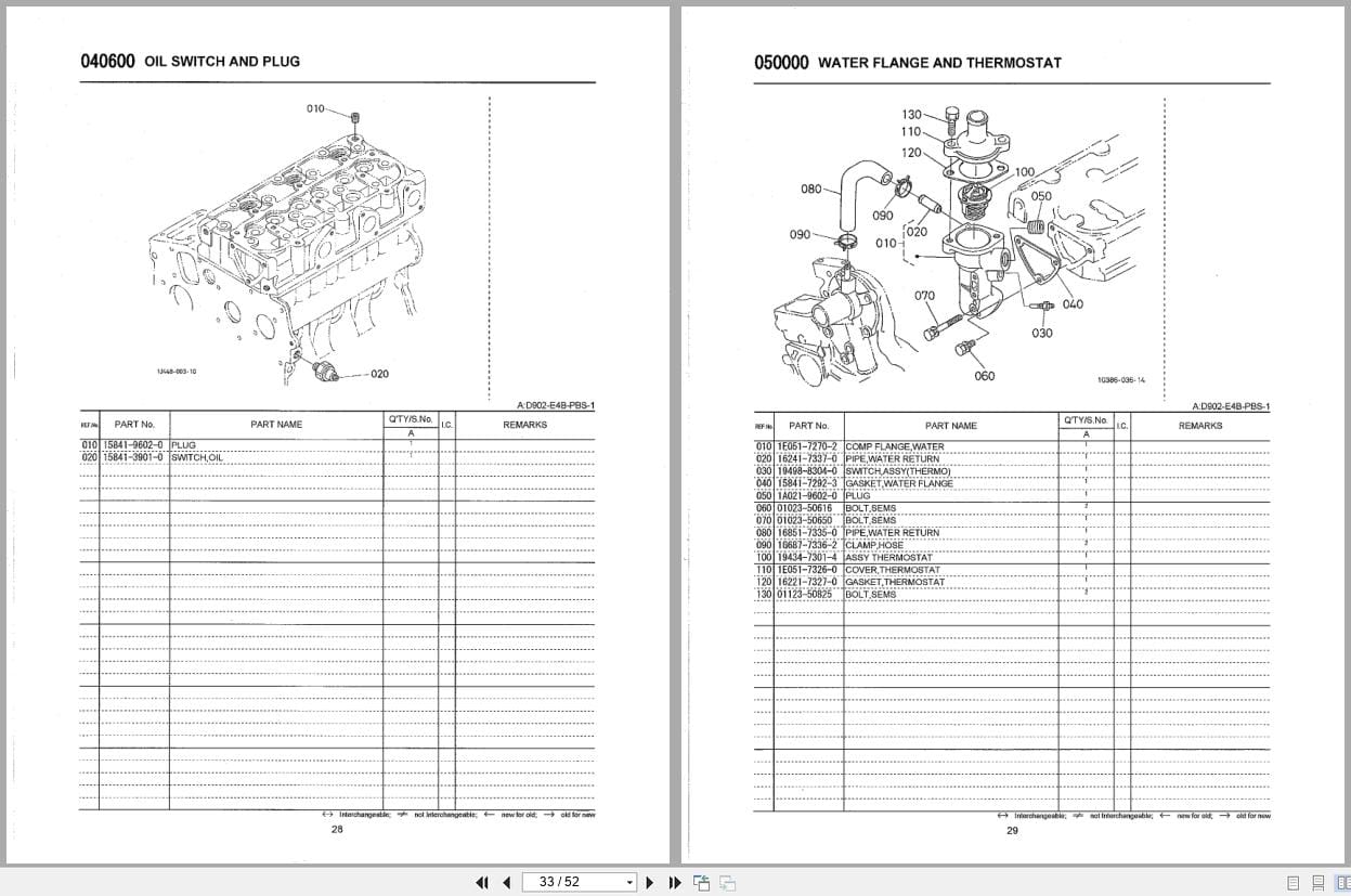 Kubota Engine D902 E4B PBS 1 Illustrated Parts List 97898 80830 2013 (2)