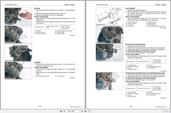 Kubota Engine SM E2B Series Workshop Manual 9Y011 03175 2011 (2)