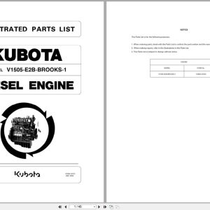 Kubota Engine V1505 E2B BROOKS 1 Illustrated Parts List 97898 62310 2004 (1)