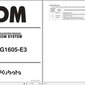 Kubota Engine WG1605 E3 ECM System Diagnosis Manual 9Y110 01763 2016 (1)