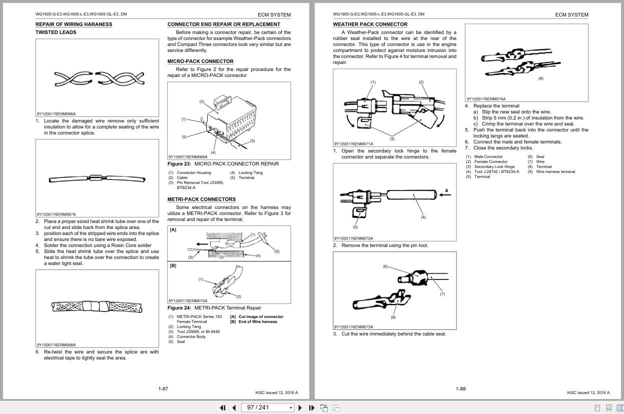 Kubota Engine WG1605 E3 ECM System Diagnosis Manual 9Y110 01763 2016 (3)