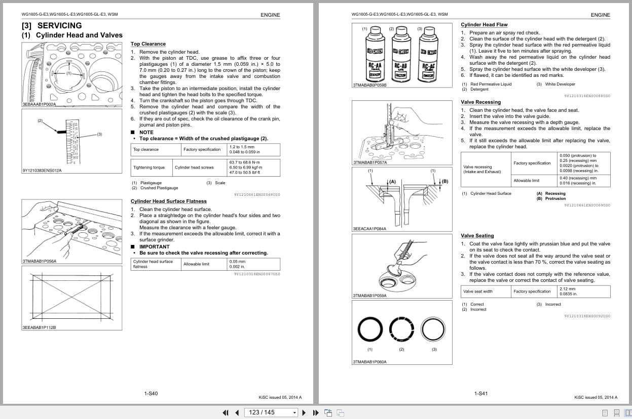 Kubota Engine WG1605 E3 Workshop Manual 9Y111 06612 2014 (3)