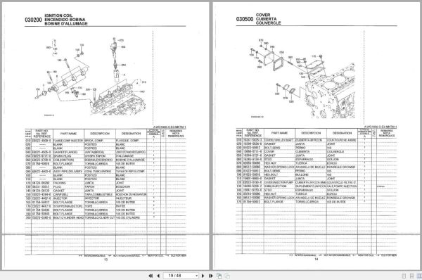 Kubota Engine WG1605 G E3 MNTM 1 Illustrated Parts List 97898 84850 2013 EN ES FR (2)