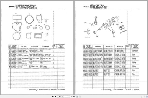 Kubota Engine WG1605 G E3 MNTM 1 Illustrated Parts List 97898 84850 2013 EN ES FR (3)