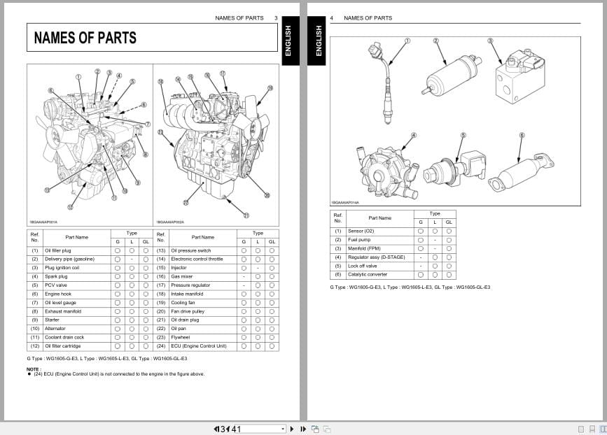 Kubota Engine WG1605 G E3 WG1605 L E3 WG1605 GL E3 Operators Manual EG523 8916 2 (3)