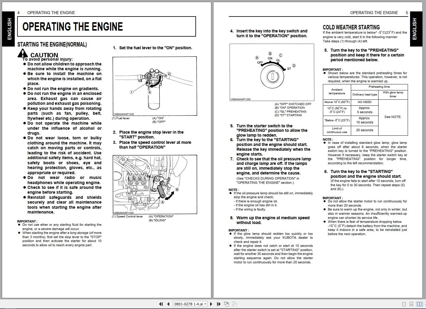 Kubota Engine Z482 E3 To D902 E3 Operators Manual 1G689 8916 1 EN FR DE IT (2)