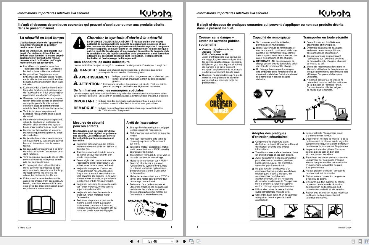 Kubota Excavator Auger AP EA35 Operator Manual 317 253MK FRC FR (2)